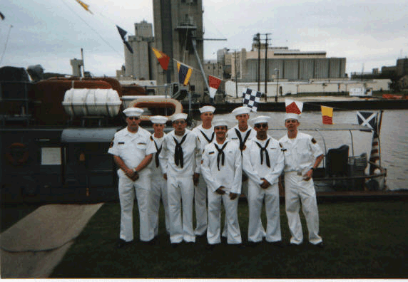 ship's crew, dockside in Manitowoc, WI